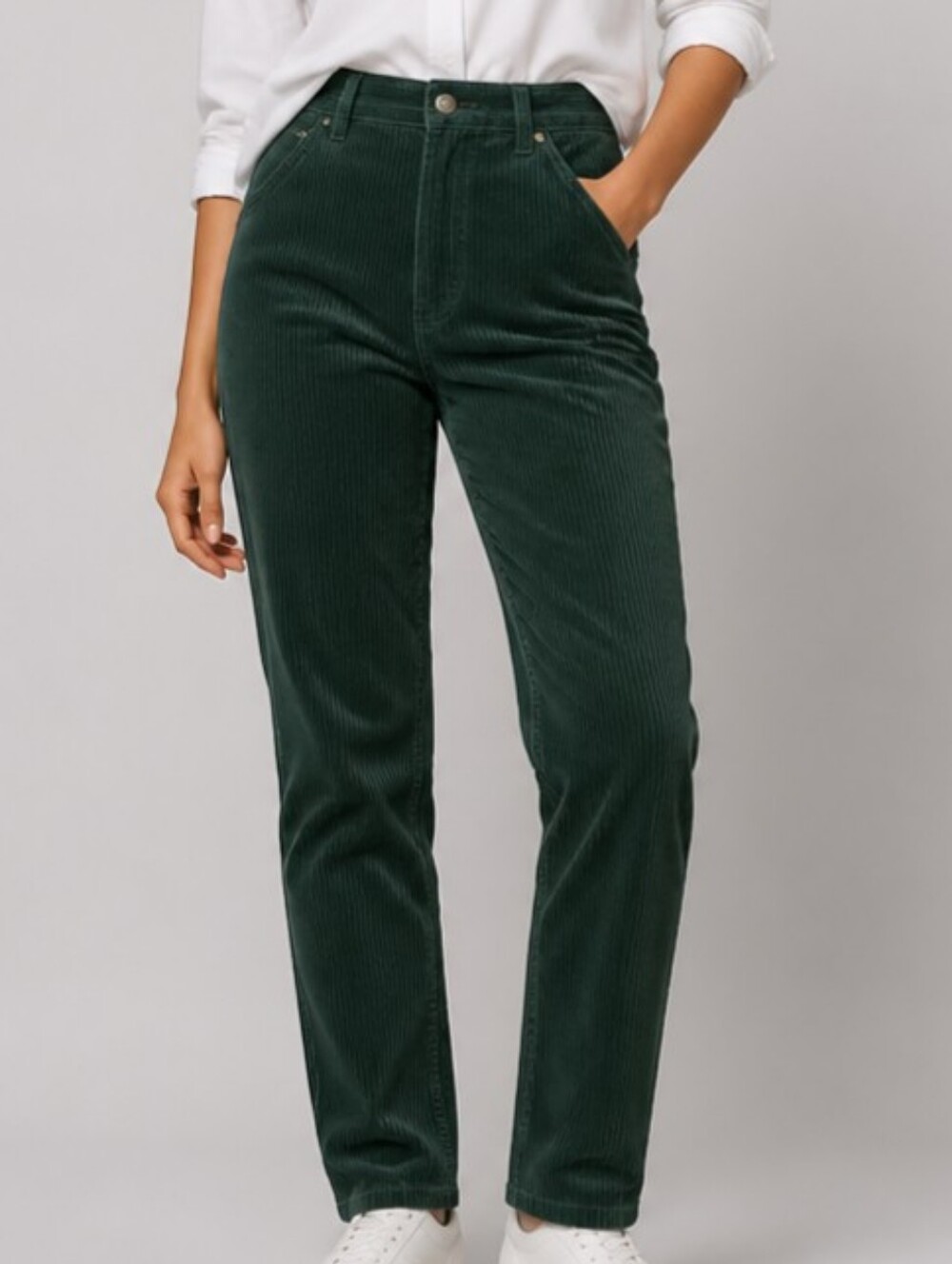 American Eagle Women Pants 10 (32x29) Green Corduroy Mom Baggy Tapered 90s Y2K